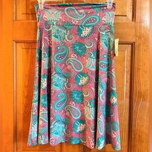 Pink & Green Paisley LuLaRoe Azure Skirt BNWT Size Medium